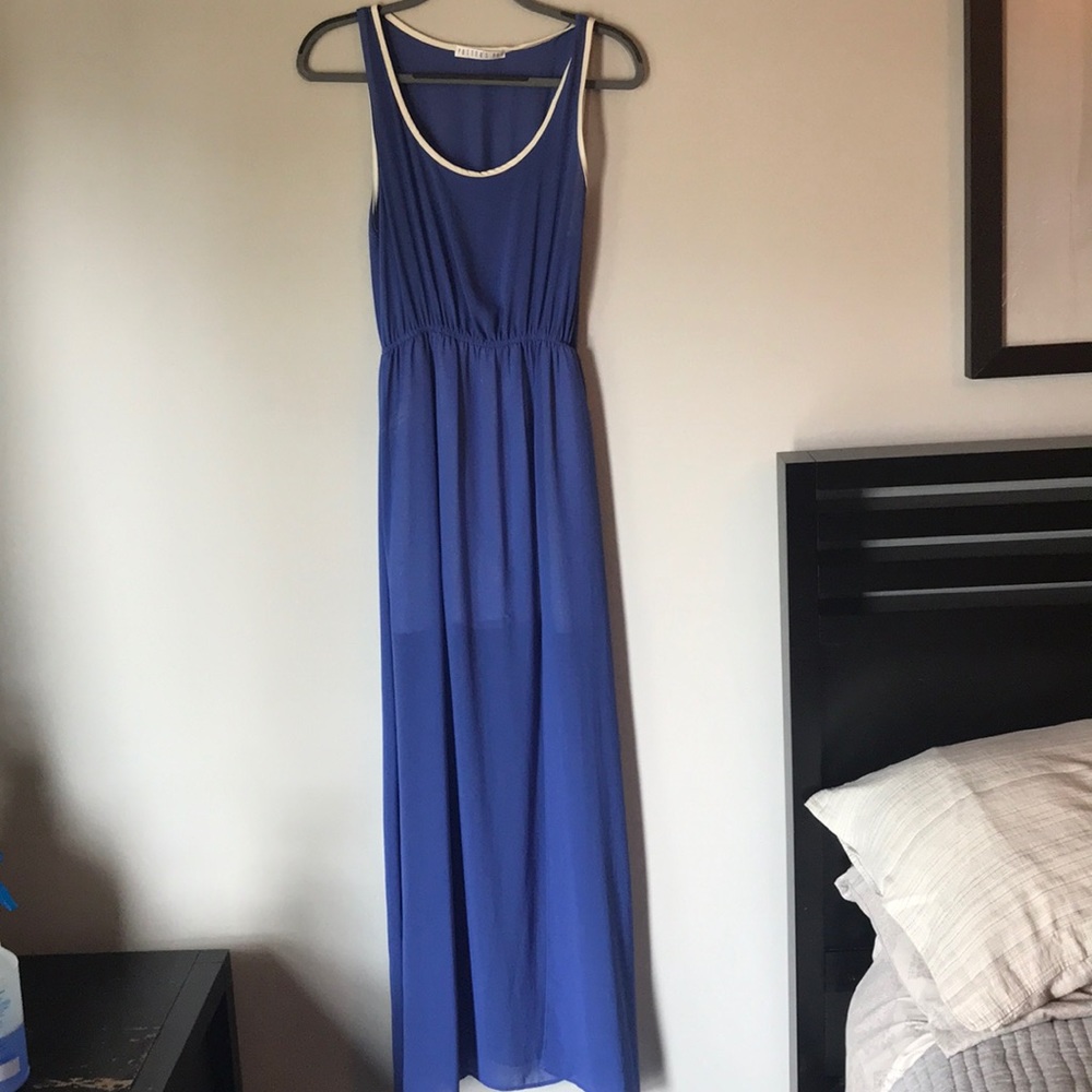 Blue maxi dress with slit